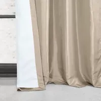 Exclusive Fabrics & Furnishing Faux Silk Taffeta Energy Saving Blackout Grommet Top Single Curtain Panel