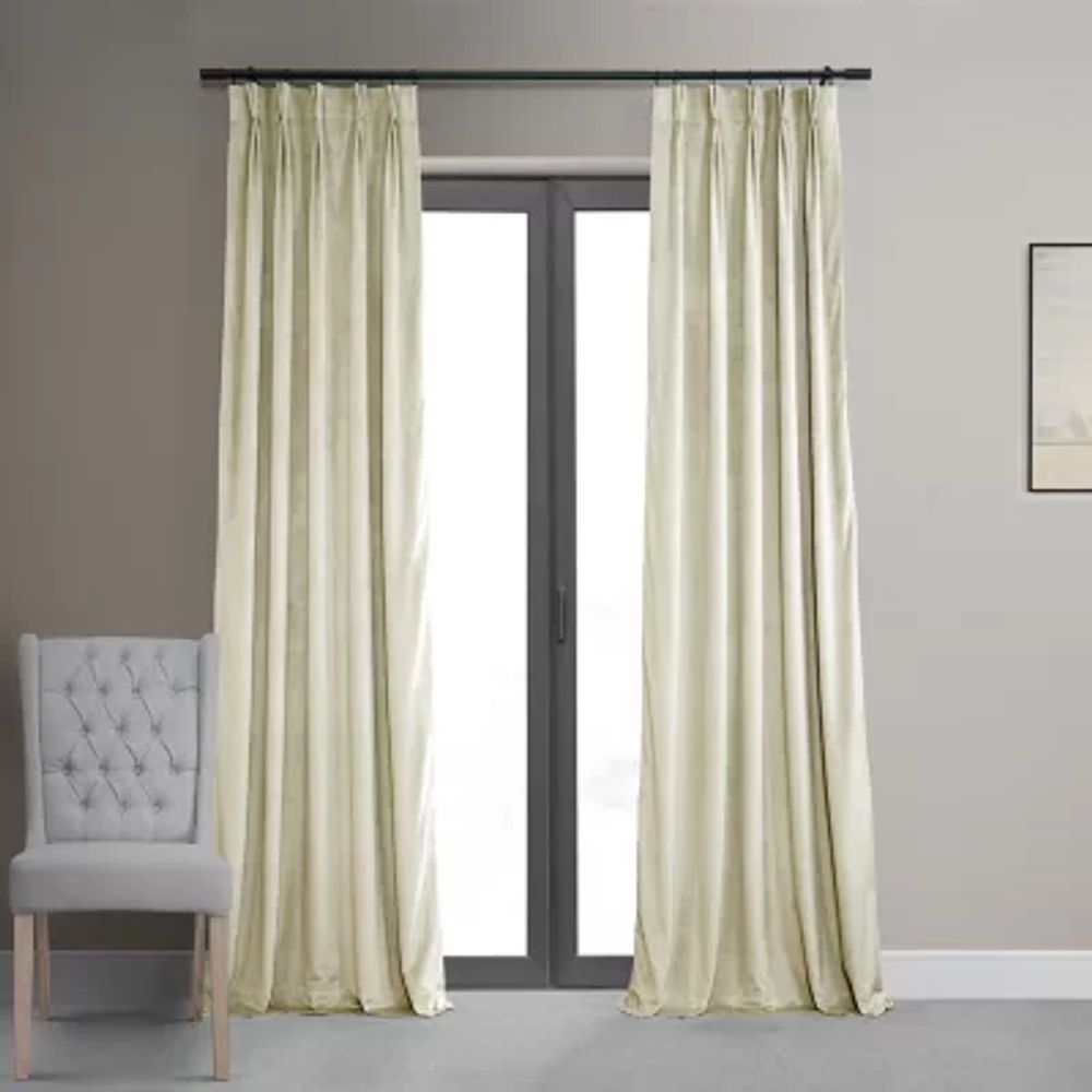 Exclusive Fabrics & Furnishing Signature Pleated Energy Saving Blackout Pinch Pleat Single Curtain Panel