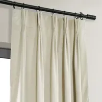 Exclusive Fabrics & Furnishing Signature Pleated Energy Saving Blackout Pinch Pleat Single Curtain Panel