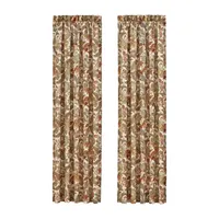 Five Queens Court August Light-Filtering Rod Pocket Set of 2 Curtain Panel
