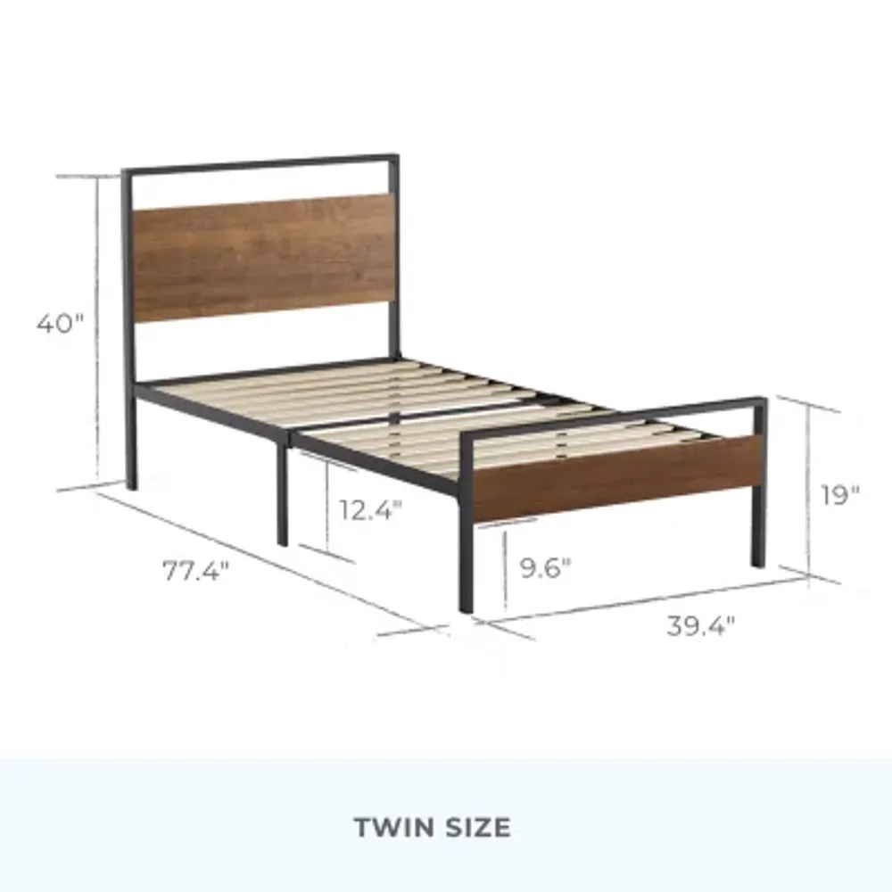 Dream Collection by Lucid® Metal and Wood Bed