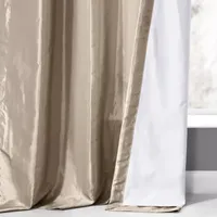 Exclusive Fabrics & Furnishing Ruched Faux Silk Taffeta Energy Saving Light-Filtering Rod Pocket Single Curtain Panel
