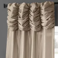 Exclusive Fabrics & Furnishing Ruched Faux Silk Taffeta Energy Saving Light-Filtering Rod Pocket Single Curtain Panel