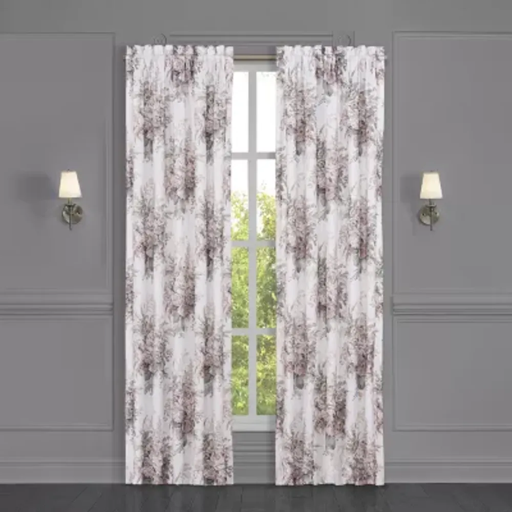 Royal Court Estelle Light-Filtering Rod Pocket Set of 2 Curtain Panel