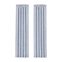 Queen Street Linda Embellished Light-Filtering Rod Pocket Set of 2 Curtain Panel