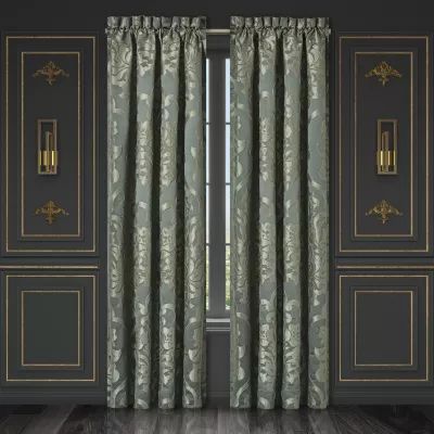 Queen Street Salerno Embellished Light-Filtering Rod Pocket Set of 2 Curtain Panel