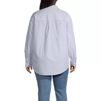 a.n.a Plus Womens Long Sleeve Adaptive Oversized Button-Down Shirt