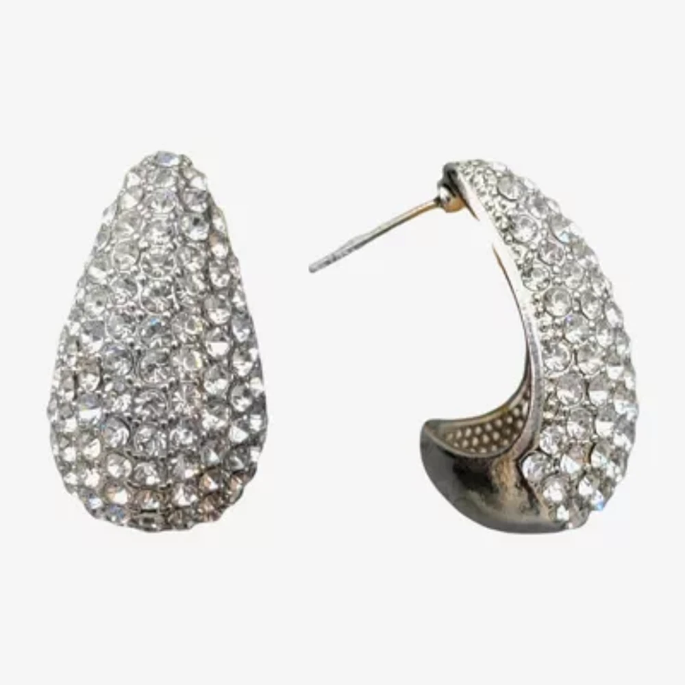 Bijoux Bar Silver Tone Crystal Drop Earrings