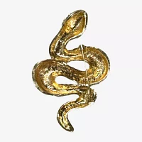 Bijoux Bar Gold Tone Snake Crystal Brooch