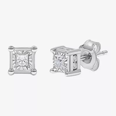 (I / I1) 1/2 CT. T.W. Lab-Grown White Diamond 10K White Gold Round Stud Earrings