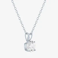 YES PLEASE! Womens Lab Created White Sapphire Sterling Silver Pendant Necklace