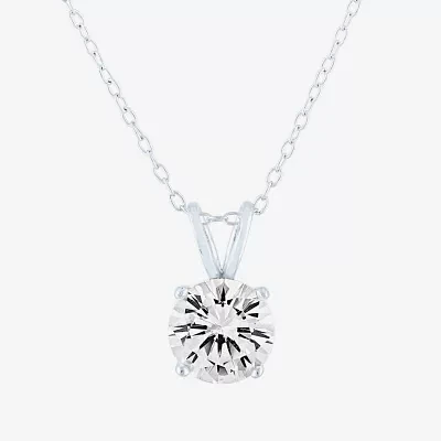 YES PLEASE! Womens Lab Created White Sapphire Sterling Silver Pendant Necklace