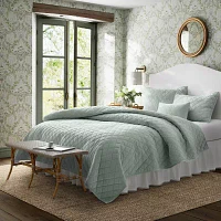 Laura Ashley Diamond Stitch Velvet Quilt Set