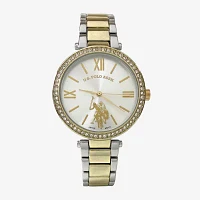 U.S. Polo Assn. Womens Two Tone 2-pc. Watch Boxed Set Usc6023jc