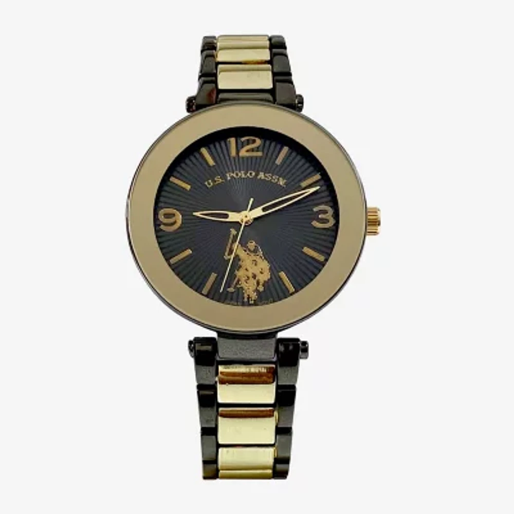 U.S. Polo Assn. Womens Two Tone 2-pc. Watch Boxed Set Usc6029jc