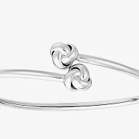 Silver Reflections Bypass Pure Silver Over Brass Knot Cuff Bracelet