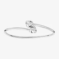 Silver Reflections Bypass Pure Silver Over Brass Knot Cuff Bracelet