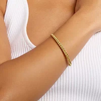 Silver Reflections 14K Gold Over Brass Cuff Bracelet