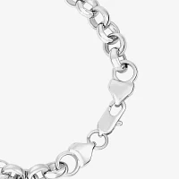 Silver Reflections Pure Silver Over Brass Heart Charm Bracelet