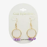 Gold Reflections Jade 14K Gold Over Brass Circle Drop Earrings