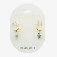 Gold Reflections Glass 14K Gold Over Brass Pear Drop Earrings