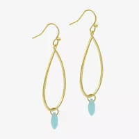 Gold Reflections Glass 14K Gold Over Brass Drop Earrings