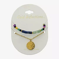 Gold Reflections 2-pc. Lapis 14K Gold Over Brass 16 Inch Bead Evil Eye Necklace Set