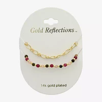 Gold Reflections 2-pc. Topaz 14K Gold Over Brass 16 Inch Bead Necklace Set