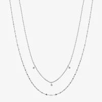 Moda Sport Hypoallergenic Water-Resistant Cubic Zirconia Stainless Steel 16 Inch Bead Chain Necklace