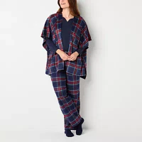 Liz Claiborne Womens Long Sleeve 4-pc. Pant Pajama Set