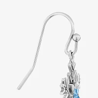 Sparkle Allure Crystal Pure Silver Over Brass Snowflake Drop Earrings