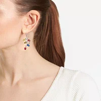 Sparkle Allure Holiday String Lights Crystal Pure Silver Over Brass Drop Earrings