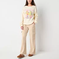 Juniors Candy Land Embroidered Womens Crew Neck Long Sleeve Sweatshirt