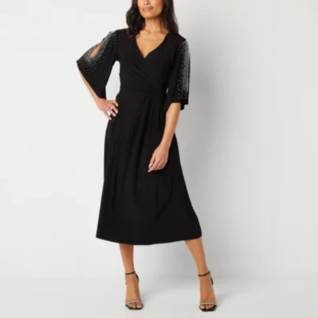 Home | MSK Womens 3/4 Sleeve Embellished Midi Fit + Flare Dress at Plaza  Del Caribe in Ponce, PR