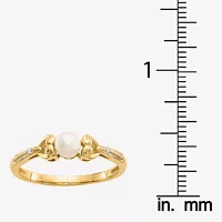 Womens 1/10 CT. T.W. 4.5MM White Cultured Freshwater Pearl 10K Gold Cocktail Ring