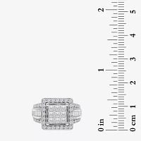 2 CT.T.W. Natural Diamond Side Stone Halo Engagement Ring 10K or 14K Gold