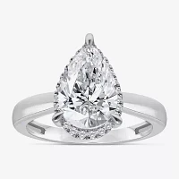 (I / I1) Womens 3 1/7 Ct. T.W. Lab Grown White Diamond 14K Gold Pear Halo Engagement Ring