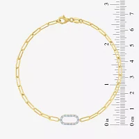 Yes, Please! (G-H / I1-I2) 14K Gold Over Silver 8 Inch Paperclip Chain Bracelet