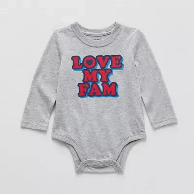 Okie Dokie Baby Boys Round Neck Long Sleeve Bodysuit