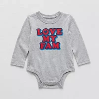 Okie Dokie Baby Boys Round Neck Long Sleeve Bodysuit