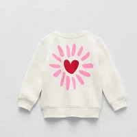 Okie Dokie Baby Girls Crew Neck Long Sleeve Fleece Sweatshirt