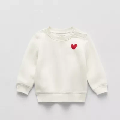 Okie Dokie Baby Girls Crew Neck Long Sleeve Fleece Sweatshirt