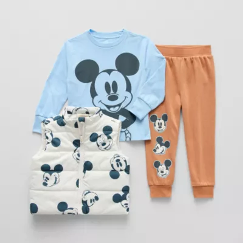 Toddler Boys 3-pc. Fleece Mickey Mouse Pant Set