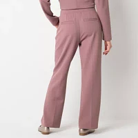 Liz Claiborne Womens Mid Rise Straight Pull-On Pants