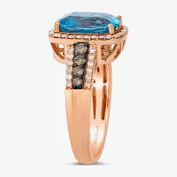 Le Vian® Ring featuring Blue Topaz Chocolate Diamonds® Nude Diamonds™ set in 14K Strawberry Gold®