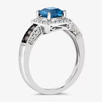 Le Vian® Ring featuring Deep Sea Blue Topaz™ Chocolate Diamonds® Nude Diamonds™ set in 14K Vanilla Gold®