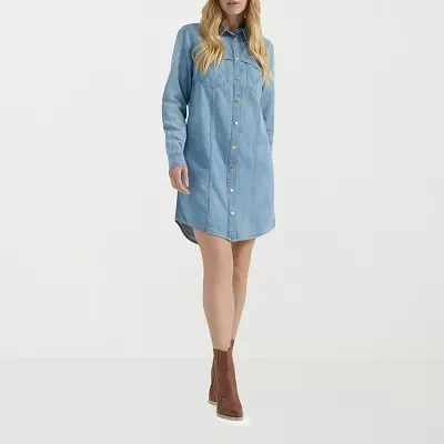 Wrangler Womens Long Sleeve Shirt Dress