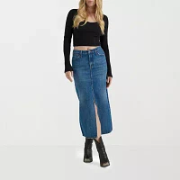 Wrangler Womens Midi Denim Skirt