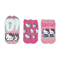 Gift Set Womens Hello Kitty 3 Pair Slipper Socks