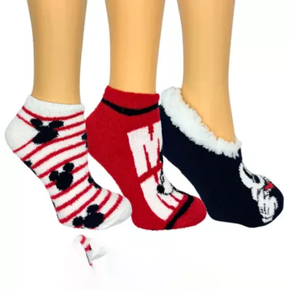 Gift Set Womens Mickey Mouse 3 Pair Slipper Socks